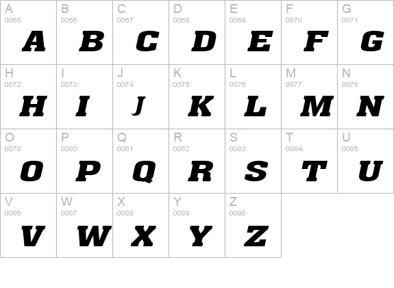 Ache Extended BoldItalic uppercase A-Z preview