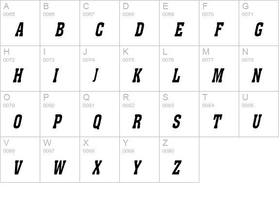 Ache Thin BoldItalic uppercase A-Z preview