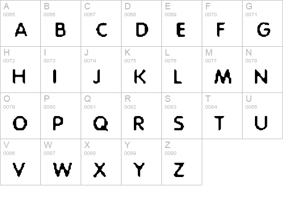 Acid Bath uppercase A-Z preview
