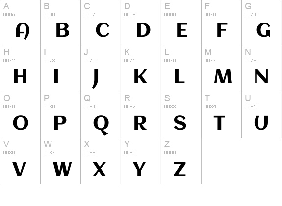 Aclonica uppercase A-Z preview