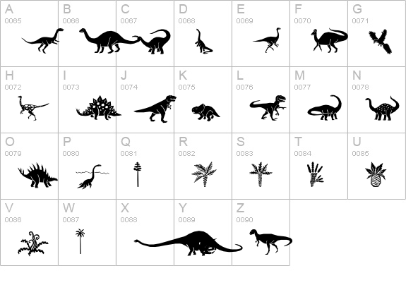 AcmeDinosaurs uppercase A-Z preview