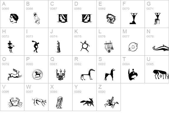 AcropolisExtras uppercase A-Z preview