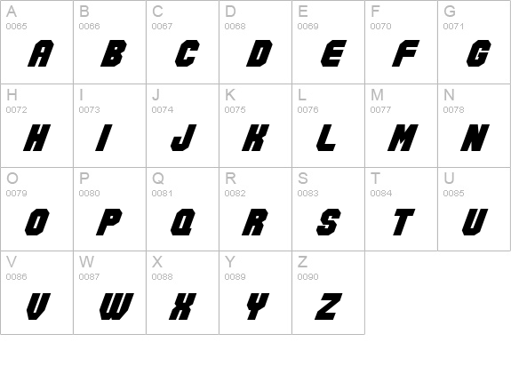 Action Force Normal uppercase A-Z preview