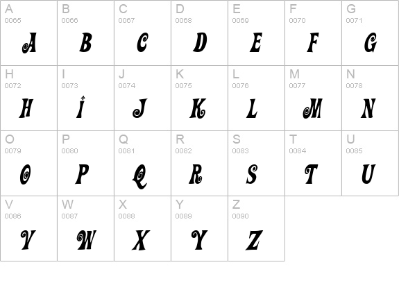 Action Is JL Italic uppercase A-Z preview