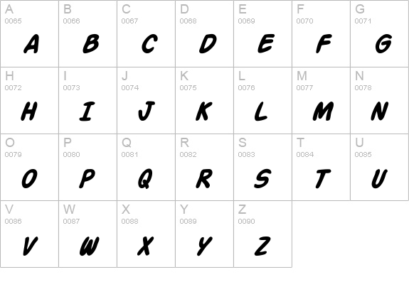 Action Man Bold Italic uppercase A-Z preview