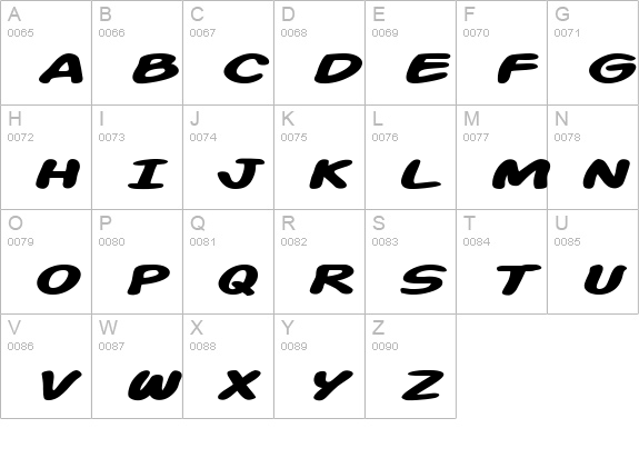 Action Man Extended Bold Italic uppercase A-Z preview