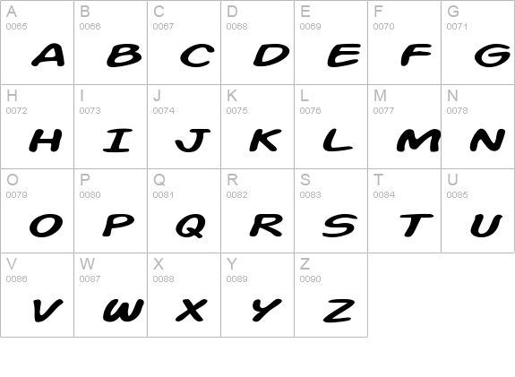 Action Man Extended Italic uppercase A-Z preview