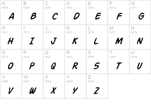 Action Man Italic uppercase A-Z preview