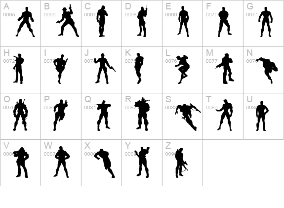 Action Men uppercase A-Z preview
