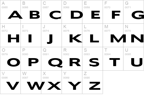 Adams Extended Bold uppercase A-Z preview