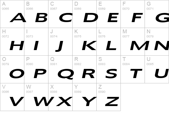 Adams Extended Italic uppercase A-Z preview