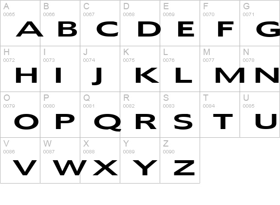 Adams Extended Normal uppercase A-Z preview