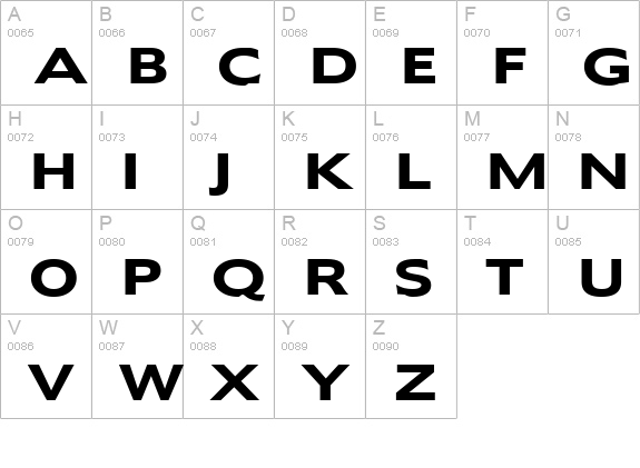 Adams Wide Bold uppercase A-Z preview