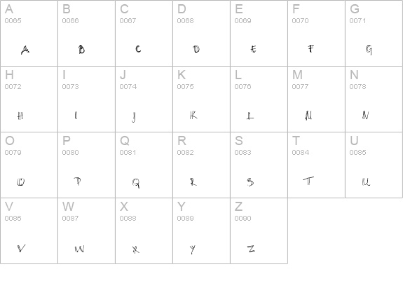 Addiction uppercase A-Z preview