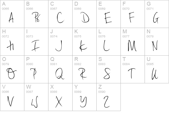 Adele's Handwriting uppercase A-Z preview