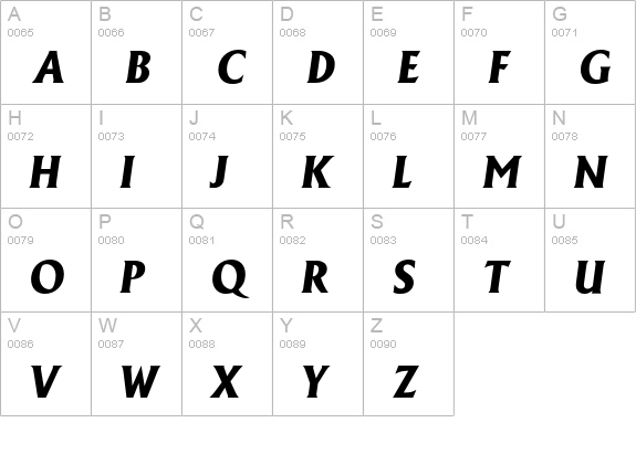 Adelon-BoldIta uppercase A-Z preview