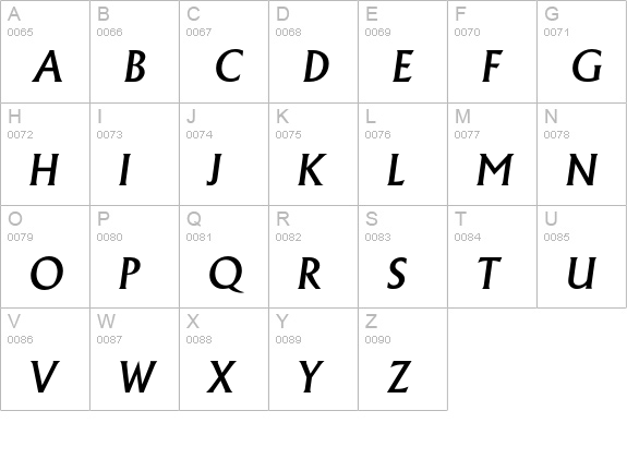Adelon-MediumIta uppercase A-Z preview