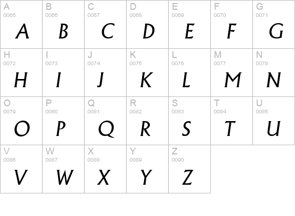Adelon-RegularIta uppercase A-Z preview