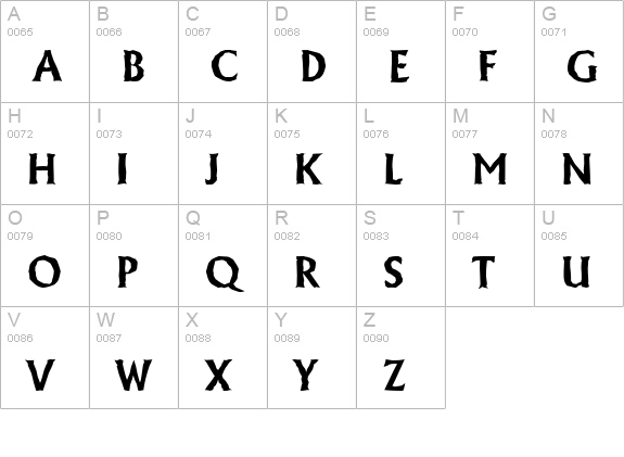 AdelonAntique-Bold uppercase A-Z preview
