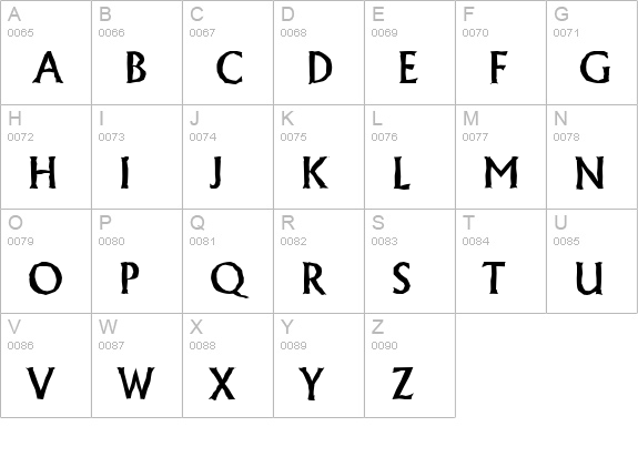 AdelonAntique-Medium-Regular uppercase A-Z preview