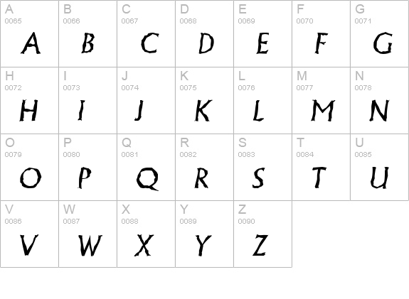 AdelonRandom-Italic uppercase A-Z preview