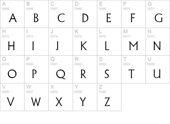 AdelonSerial-Light-Regular uppercase A-Z preview