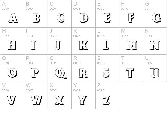 AdelonShadow-Heavy-Regular uppercase A-Z preview