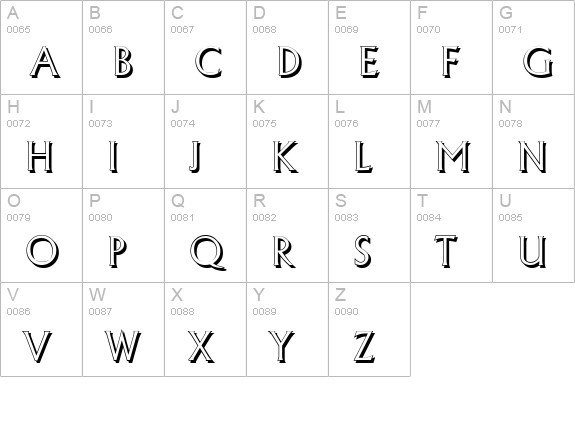AdelonShadow-Light-Regular uppercase A-Z preview