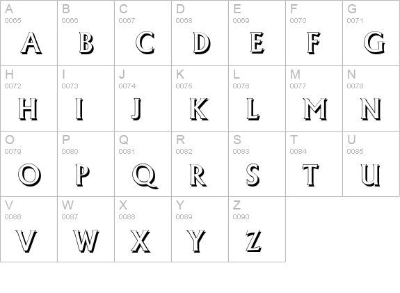 AdelonShadow-Medium-Regular uppercase A-Z preview