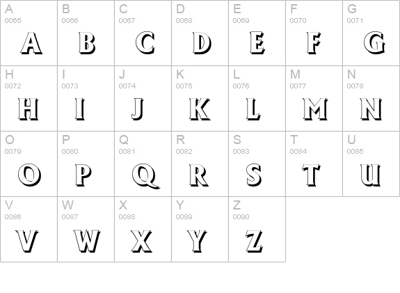 AdelonShadow-Xbold-Regular uppercase A-Z preview