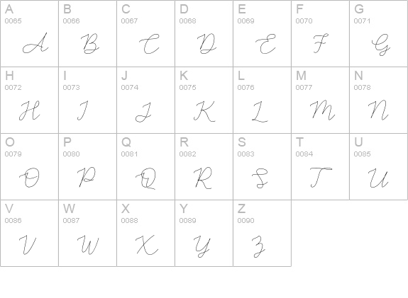 Adelya uppercase A-Z preview