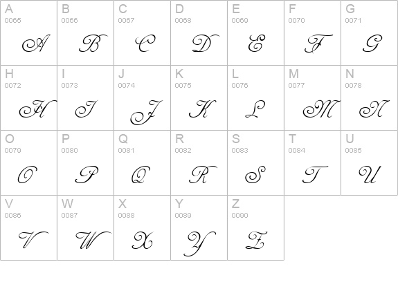 AdineKernberg Regular uppercase A-Z preview
