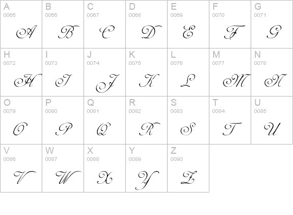 AdineKirnberg-Script uppercase A-Z preview