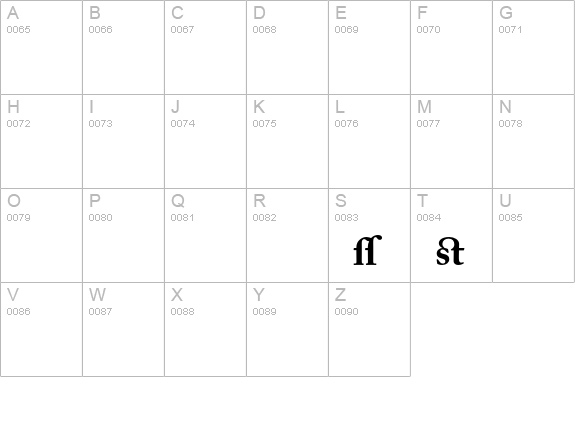 Adobe Caslon Bold Alternate uppercase A-Z preview