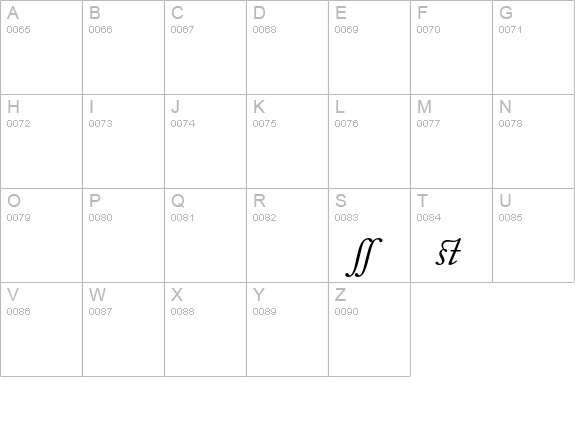 Adobe Caslon Italic Alternate uppercase A-Z preview