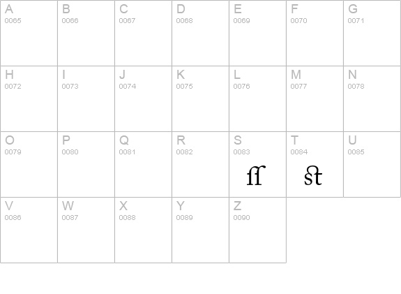 Adobe Caslon Regular Alternate uppercase A-Z preview