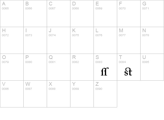 Adobe Caslon Semibold Alternate uppercase A-Z preview