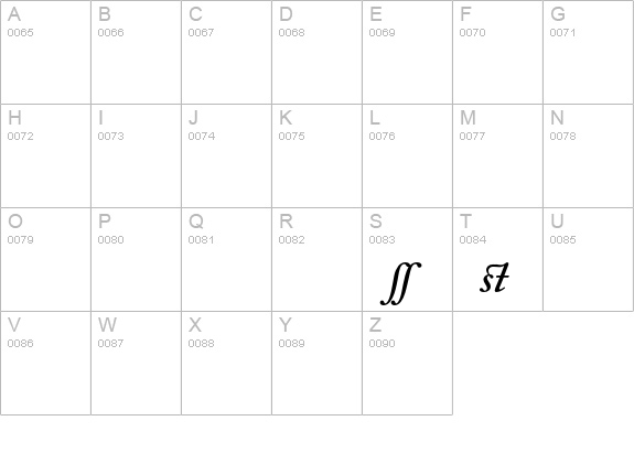 Adobe Caslon Semibold Italic Alternate uppercase A-Z preview