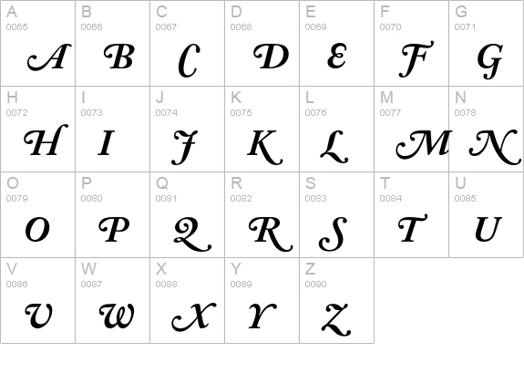 Adobe Caslon Swash Bold Italic uppercase A-Z preview