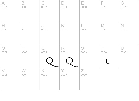 Adobe Garamond Regular Alternate uppercase A-Z preview
