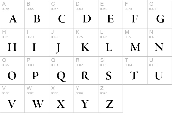 Adobe Jenson Pro Bold Display uppercase A-Z preview