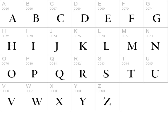 Adobe Jenson Pro Semibold Display uppercase A-Z preview