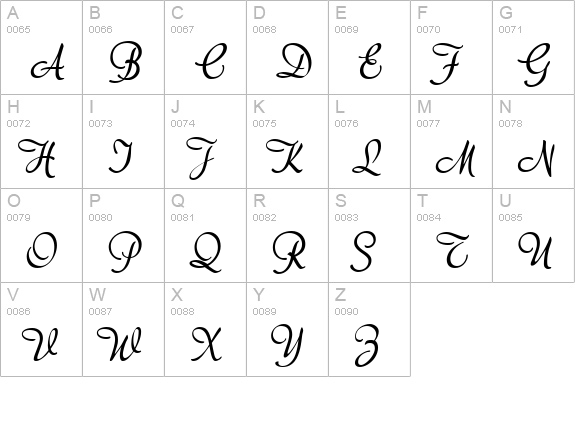 Adore uppercase A-Z preview