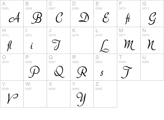 Adore Alt uppercase A-Z preview