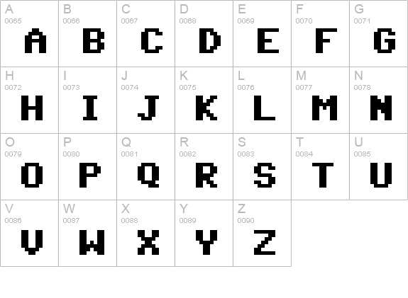 Adore64 uppercase A-Z preview