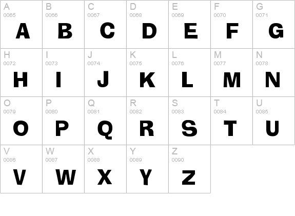 AdSix uppercase A-Z preview
