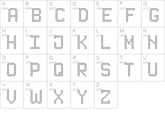 Advanced Dot Digital-7 uppercase A-Z preview