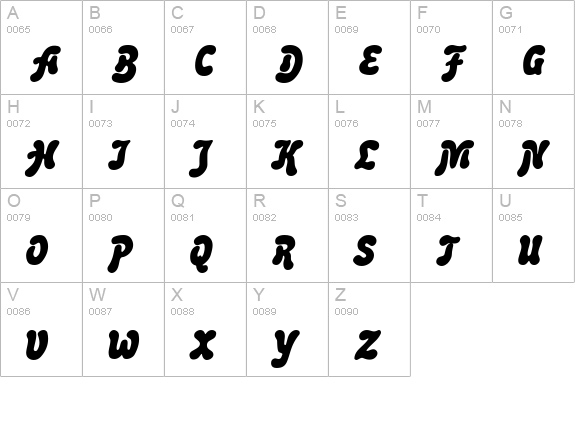 Advert MF Italic uppercase A-Z preview