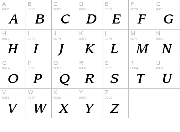 Advisor Medium SSi Medium Italic uppercase A-Z preview