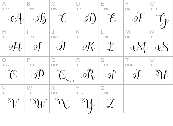 Adyana uppercase A-Z preview